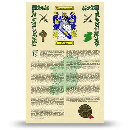 Petties Armorial History with Coat of Arms