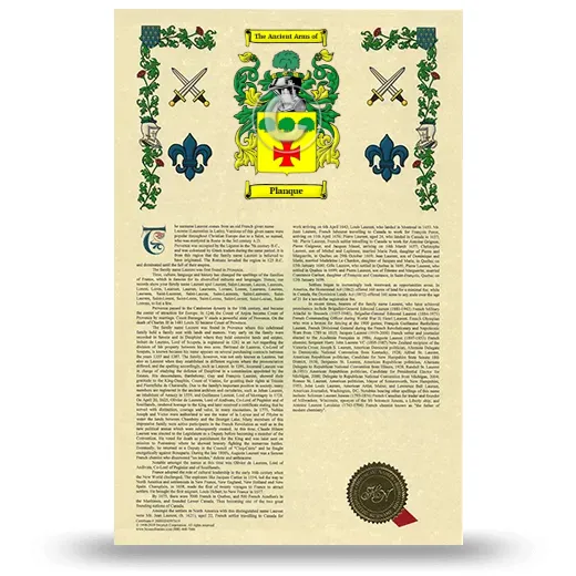 Planque Armorial History with Coat of Arms