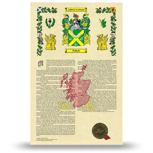 Polach Armorial History with Coat of Arms