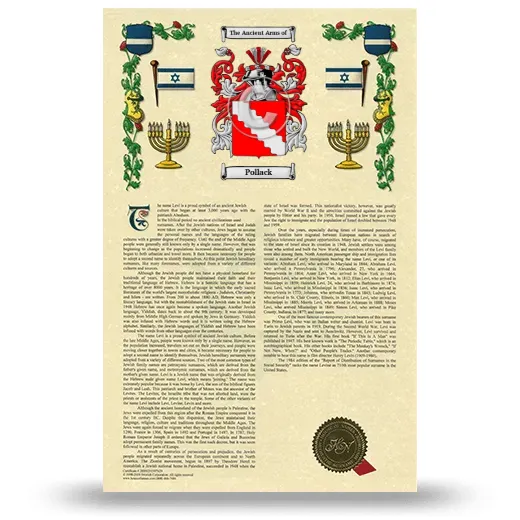 Pollack Armorial History with Coat of Arms