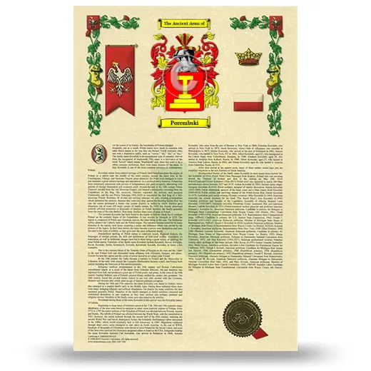 Porembski Armorial History with Coat of Arms