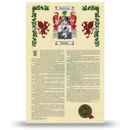 Powell-s Armorial History with Coat of Arms