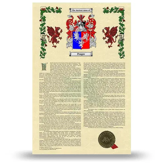 Prager Armorial History with Coat of Arms