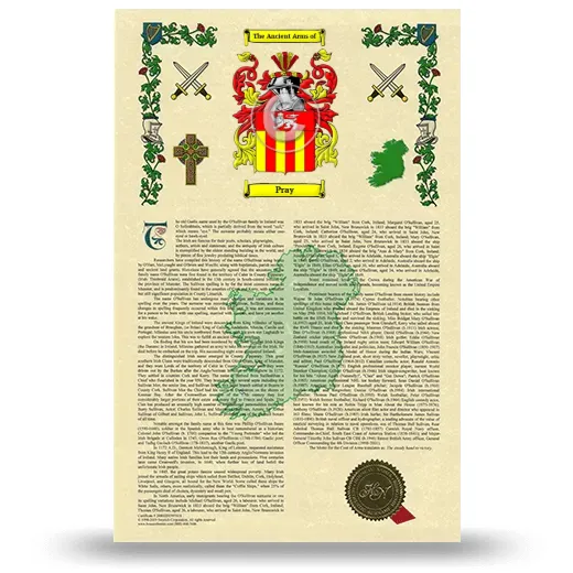 Pray Armorial History with Coat of Arms