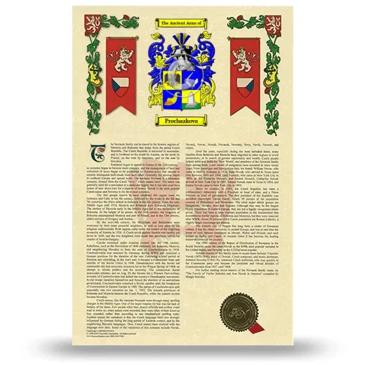 Prochazkova Armorial History with Coat of Arms
