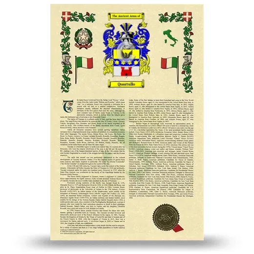 Quartullo Armorial History with Coat of Arms