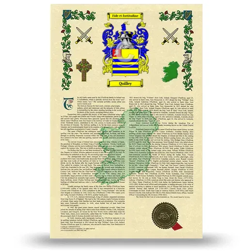 Quilley Armorial History with Coat of Arms