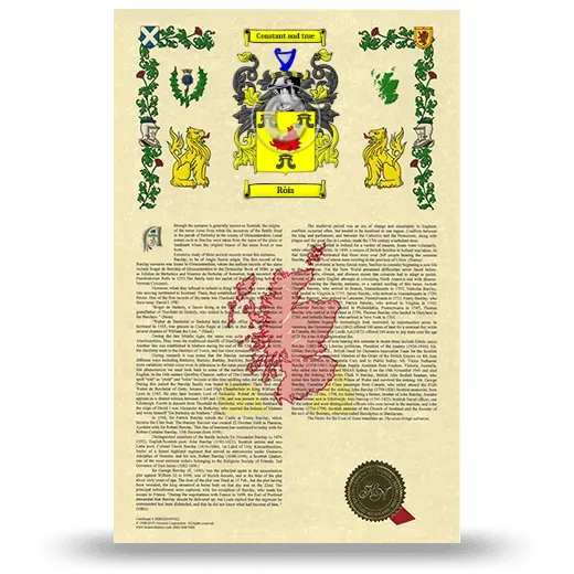 Ròis Armorial History with Coat of Arms
