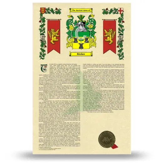 Rücker Armorial History with Coat of Arms