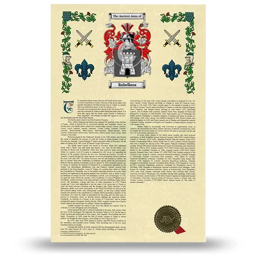 Rabellaux Armorial History with Coat of Arms