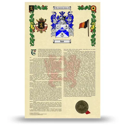 Rait Armorial History with Coat of Arms