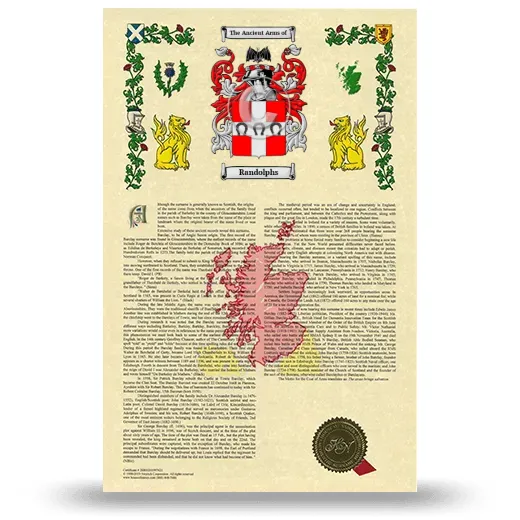 Randolphs Armorial History with Coat of Arms