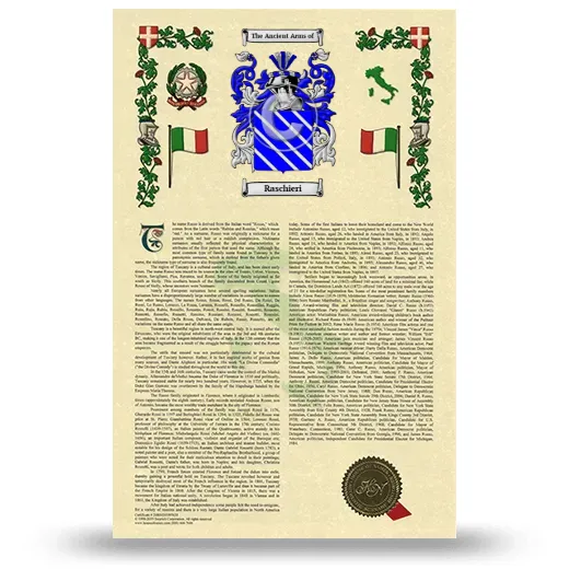 Raschieri Armorial History with Coat of Arms