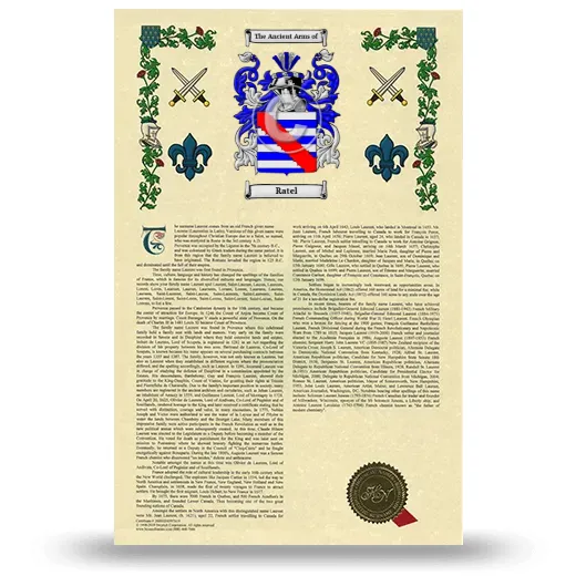 Ratel Armorial History with Coat of Arms