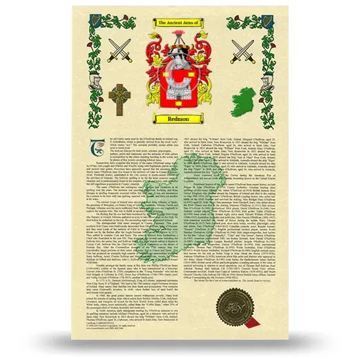Redmon Armorial History with Coat of Arms
