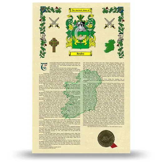 Reyley Armorial History with Coat of Arms