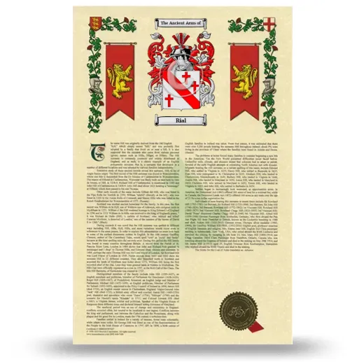 Rial Armorial History with Coat of Arms