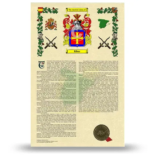 Ribas Armorial History with Coat of Arms