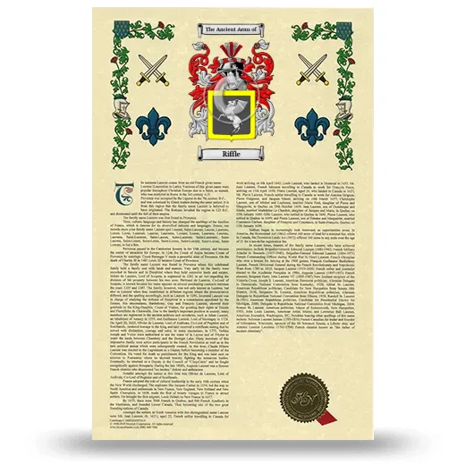 Riffle Armorial History with Coat of Arms