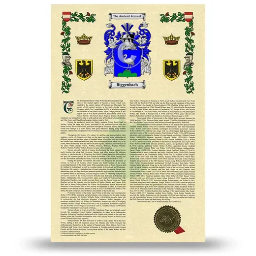 Riggenbach Armorial History with Coat of Arms
