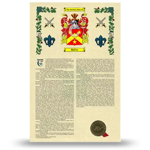 Riol'es Armorial History with Coat of Arms