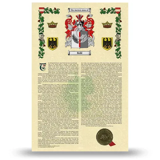 Robl Armorial History with Coat of Arms