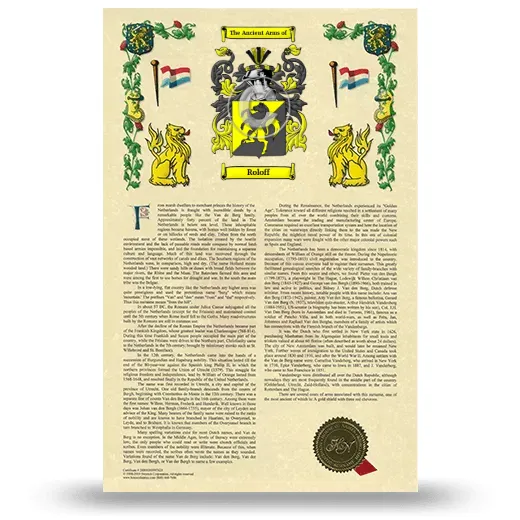 Roloff Armorial History with Coat of Arms