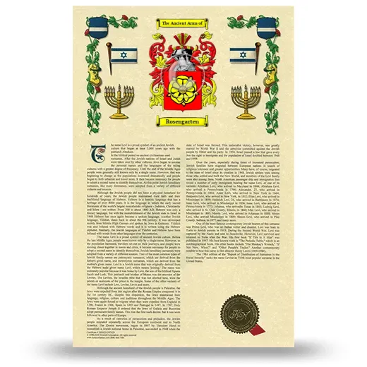 Rosengarten Armorial History with Coat of Arms