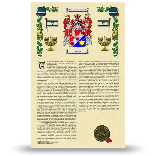 Roter Armorial History with Coat of Arms