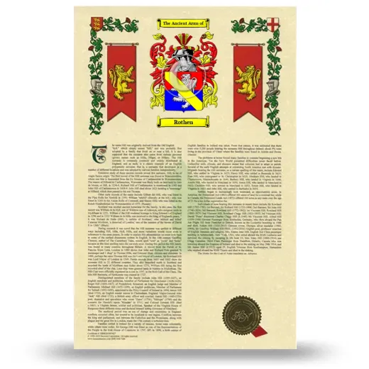 Rothen Armorial History with Coat of Arms