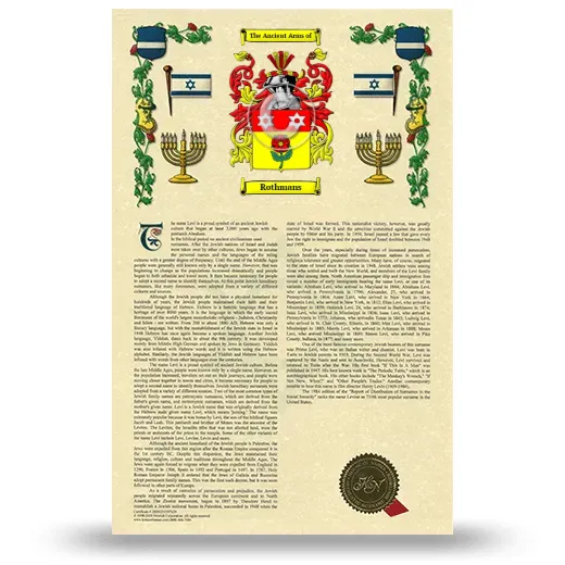 Rothmans Armorial History with Coat of Arms