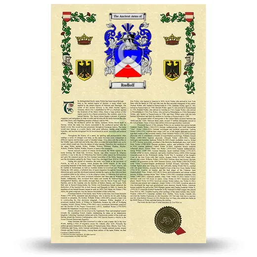 Rudloff Armorial History with Coat of Arms