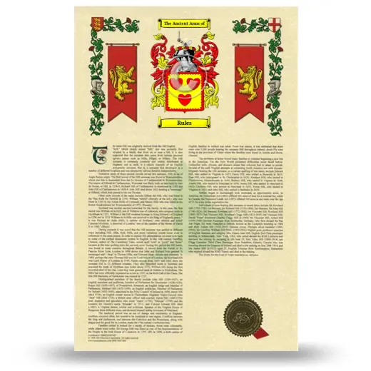 Rules Armorial History with Coat of Arms