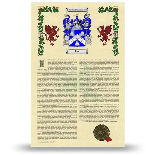 Rut Armorial History with Coat of Arms