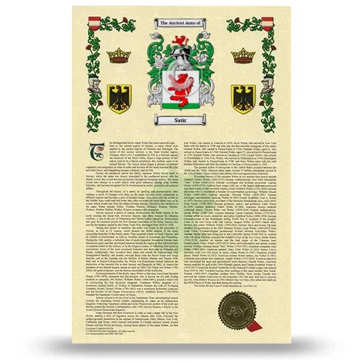 Saür Armorial History with Coat of Arms
