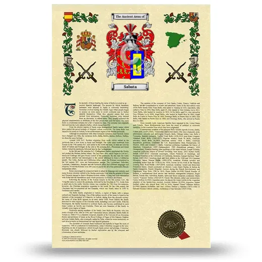 Sabata Armorial History with Coat of Arms