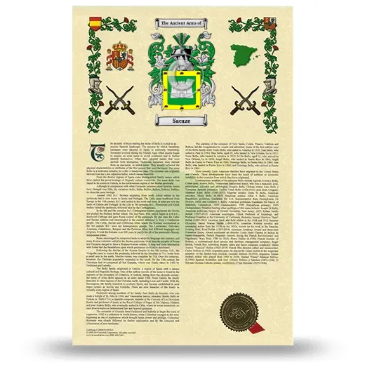 Sacaze Armorial History with Coat of Arms