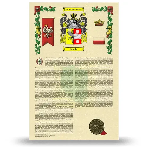 Samitz Armorial History with Coat of Arms