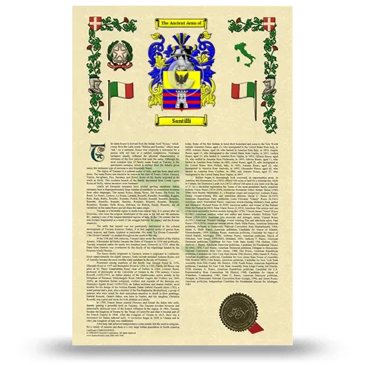 Santilli Armorial History with Coat of Arms