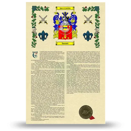 Sarratt Armorial History with Coat of Arms