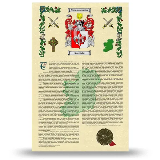 Sarsfield Armorial History with Coat of Arms