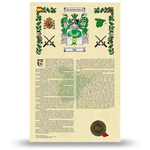 Saz Armorial History with Coat of Arms