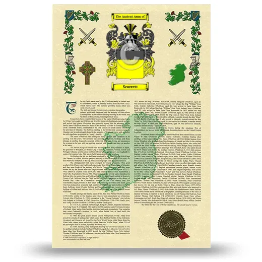 Scarrett Armorial History with Coat of Arms