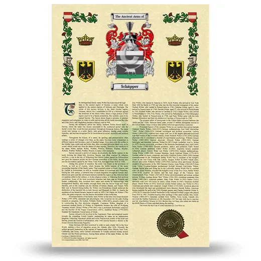 Schäpper Armorial History with Coat of Arms