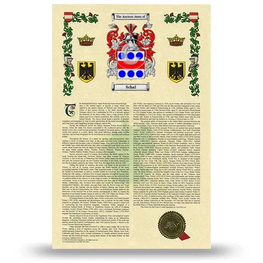 Schal Armorial History with Coat of Arms