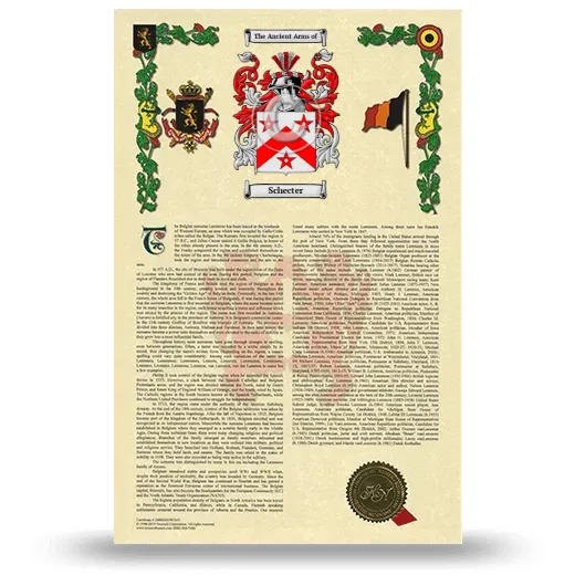 Schecter Armorial History with Coat of Arms