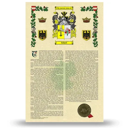 Scherf Armorial History with Coat of Arms
