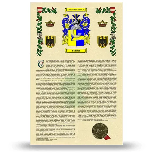 Schlein Armorial History with Coat of Arms