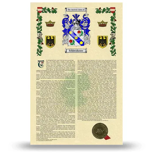 Schlotzhauer Armorial History with Coat of Arms