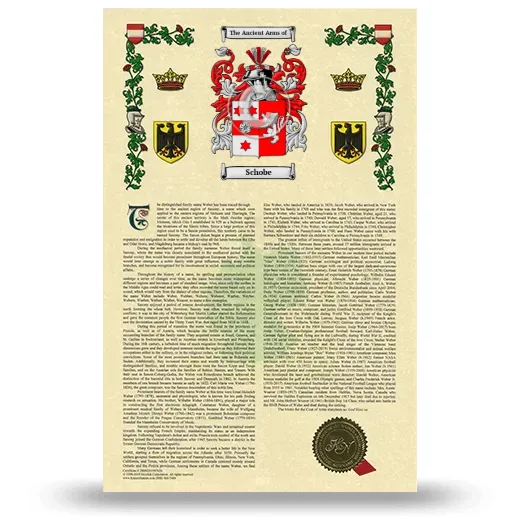 Schobe Armorial History with Coat of Arms
